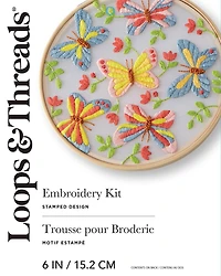 6" Butterflies Embroidery Kit by Loops & Threads®