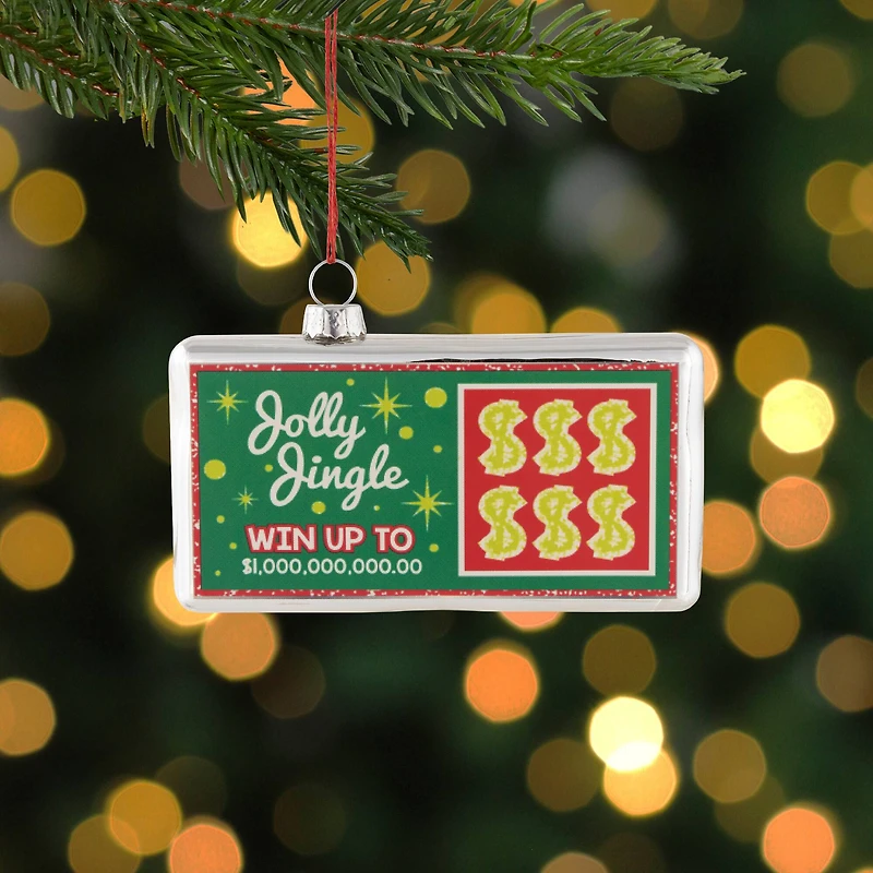 4.5" Jolly Jingle Scratcher Glass Christmas Ornament