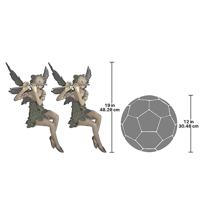 Design Toscano 19" Fairy of the West Wind Sitting Statues, 2ct.