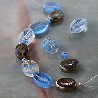 Beam Blue Czech Glass Oval Bead Mix by Bead Landing™