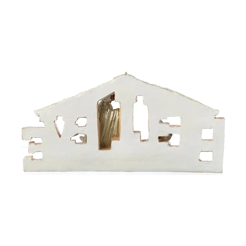 Glitzhome® 11.75" Resin "BELIEVE" Holy Family Figurine