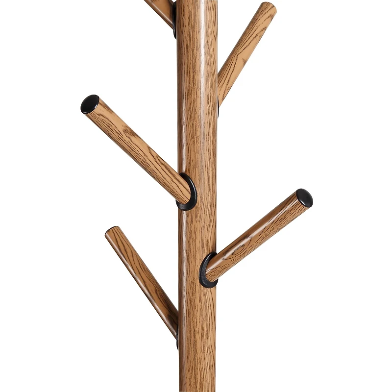Honey Can Do 70" Brown & Black Freestanding Coat Rack with Tree Design & Accessory Tray