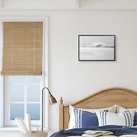 Stupell Industries Waves Crashing onto Beach Black and White in Black Frame Wall Art