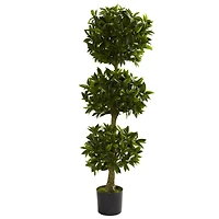 5ft. Potted UV Resistant Triple Bay Leaf Topiary Tree
