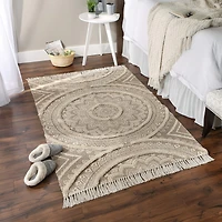 DII® Printed Natural Hand-Loomed Shag Rug
