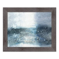 Galaxy Abstract Blues Wall Print in Western Gray Frame