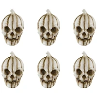 Bag of Mini Pumpkin Head Skulls Halloween Decorations - 3" - Set of 6