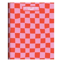 TF Publishing 2024-2025 Medium Checkered Pink & Red Monthly Planner