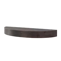 Small Black Round Wood Floating Wall Shelf