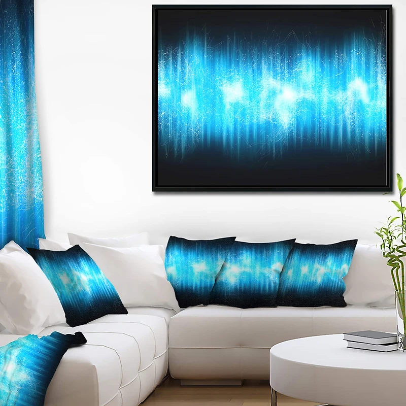 Designart - Blue Ice Flame Abstract