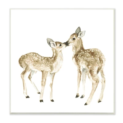 Stupell Industries Baby Deer Fawn Watercolor Painting Kids' Nursery Animal,12" x 12"