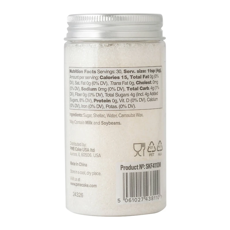 PME Cake Sweet Street® 4oz. White Sanding Sugar Crystals