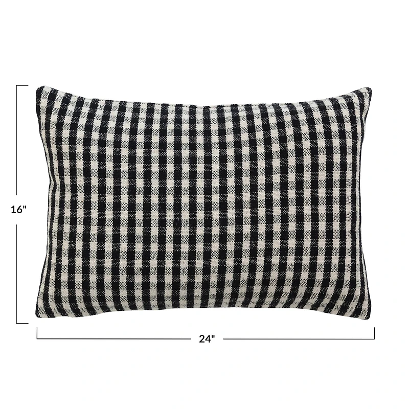 Hello Honey® Gingham Woven Recycled Cotton Blend Lumbar Pillow Cover