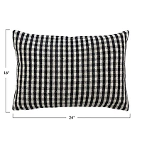 Hello Honey® Gingham Woven Recycled Cotton Blend Lumbar Pillow Cover