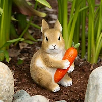 5" Bunny Hugging Carrot Garden Figurine