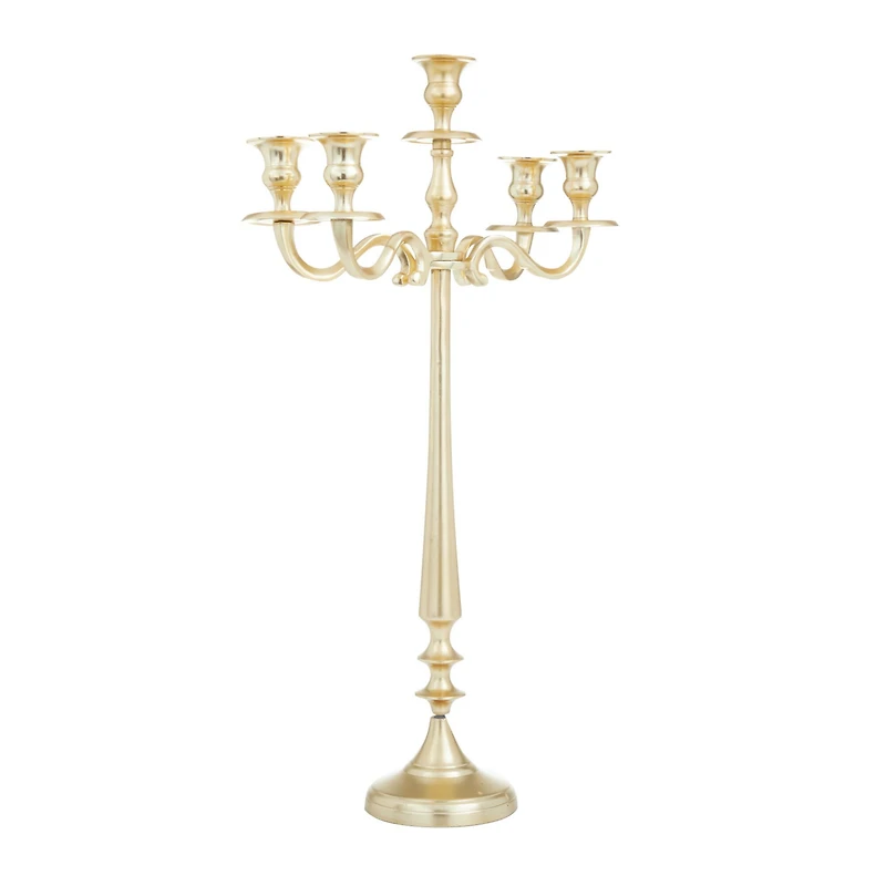 Gold Aluminum Traditional Candelabra, 24" x 13" x 13"