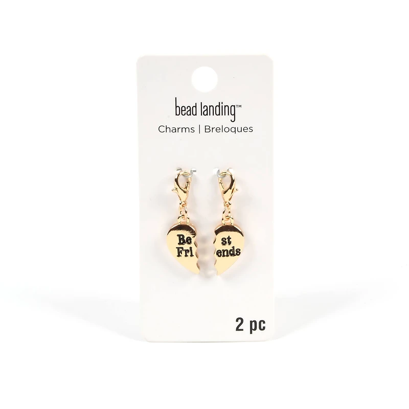Gold Best Friends Heart Charm Set by Bead Landing™