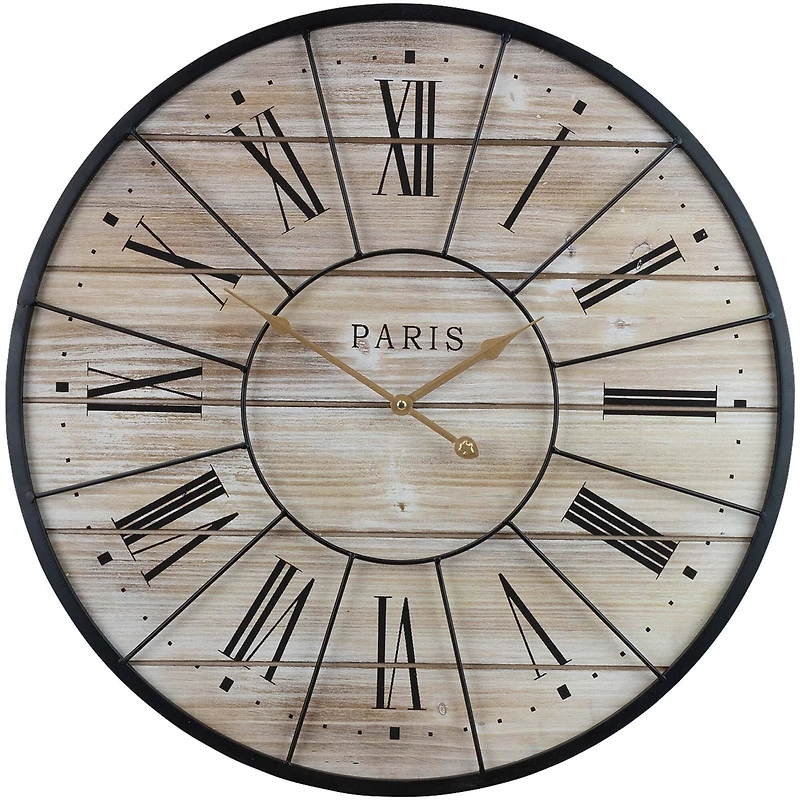 Sorbus® 24" Paris Wood Roman Numeral Clock