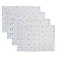 DII® Reversible Polka Dot Placemat(Set of 4) Metallic Silver/White