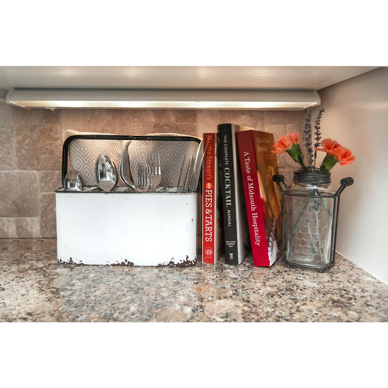 Hello Honey® Distressed White Metal Caddy With 6 Compartments