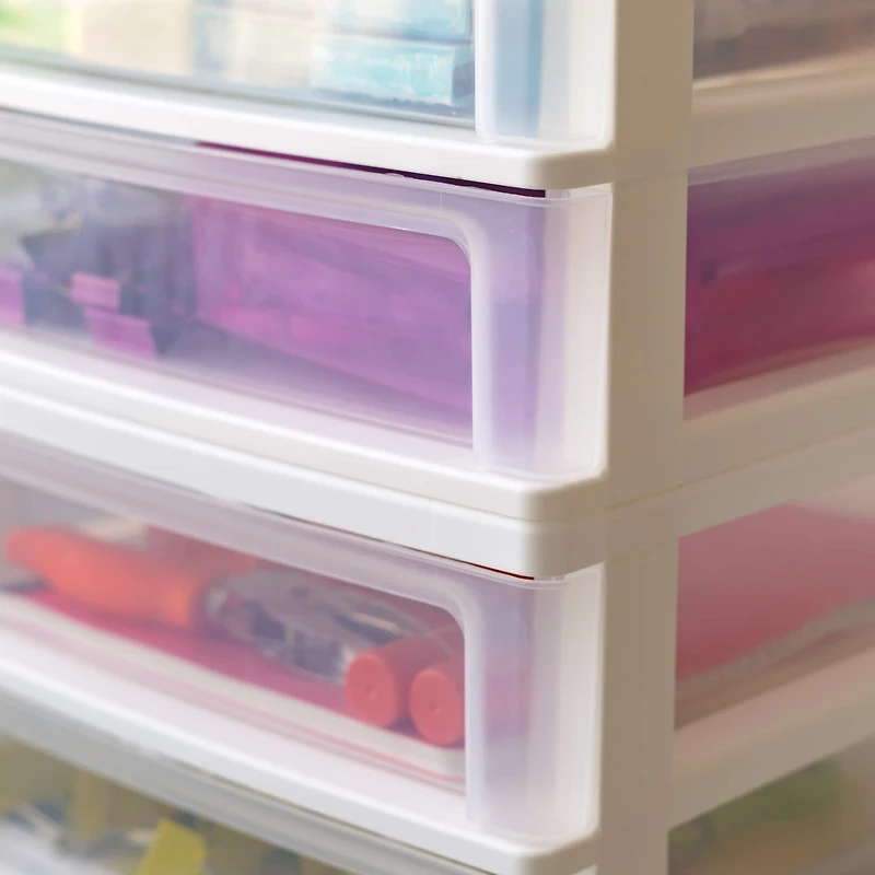 IRIS White 4-Drawer Desktop-Storage Unit