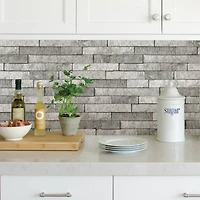 Brewster Gray Stone Peel & Stick Backsplash