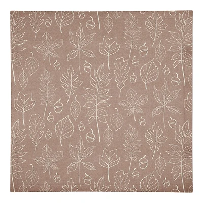 Dusty Rose Leaf Pattern Cotton Twill Napkin