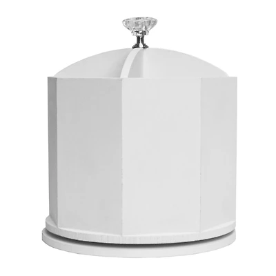 American Art Décor™ White 4 Compartment Swiveling Stationary Desk Organizer