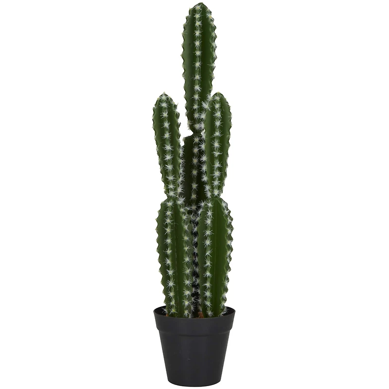 The Novogratz 23" Green Faux Foliage Cactus Artificial Plant With Black Round Pot