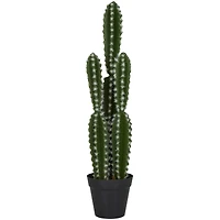 The Novogratz 23" Green Faux Foliage Cactus Artificial Plant With Black Round Pot