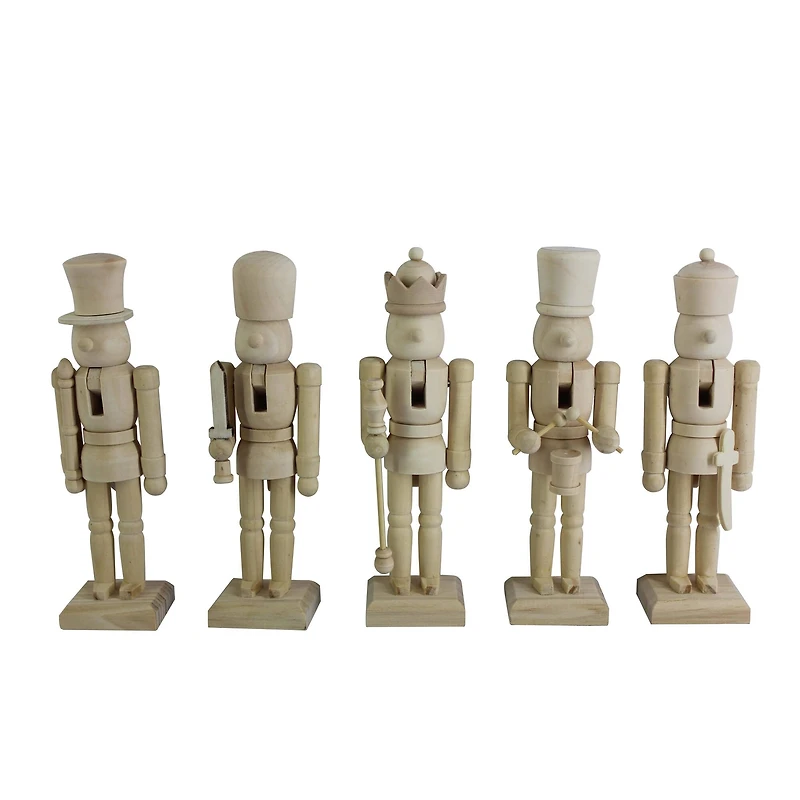 6" Classic 5 Piece DIY Pinewood Nutcracker Set by Make Market®