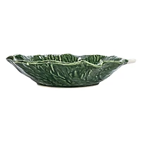 Hello Honey® 9" Green Hand-Painted Embossed Stoneware Cabbage Bowls, 4ct.