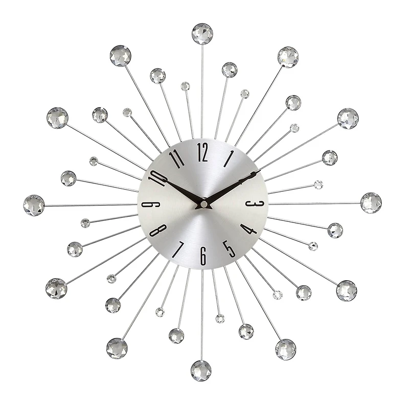 Silver Glam Metal Wall Clock