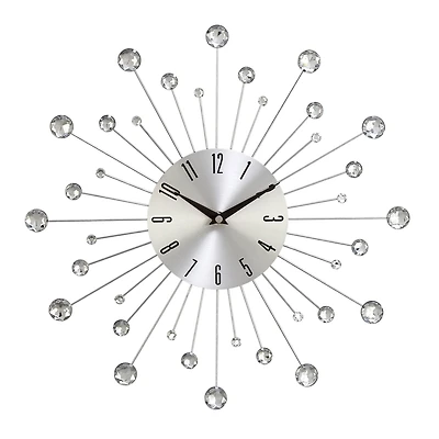 Silver Glam Metal Wall Clock