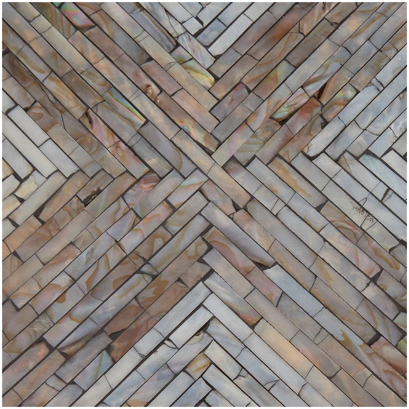 20" Gray Mother of Pearl Hourglass Accent Table