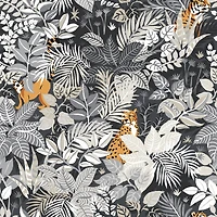 NuWallpaper PrintFresh Charcoal Tropical Oasis Peel & Stick Wallpaper