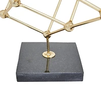 Gold Marble Modern Sculpture, 12" x 9" x 9"