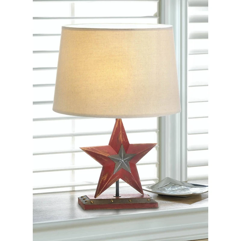 19'' Farmhouse Red Star Table Lamp