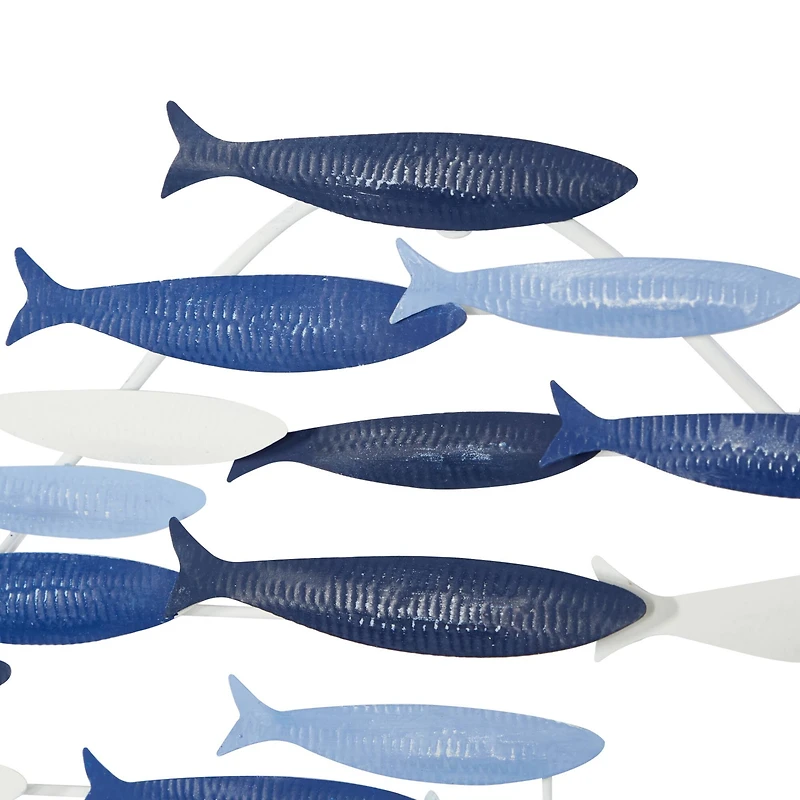 Blue Metal Coastal Wall Decor, 27" x 22"