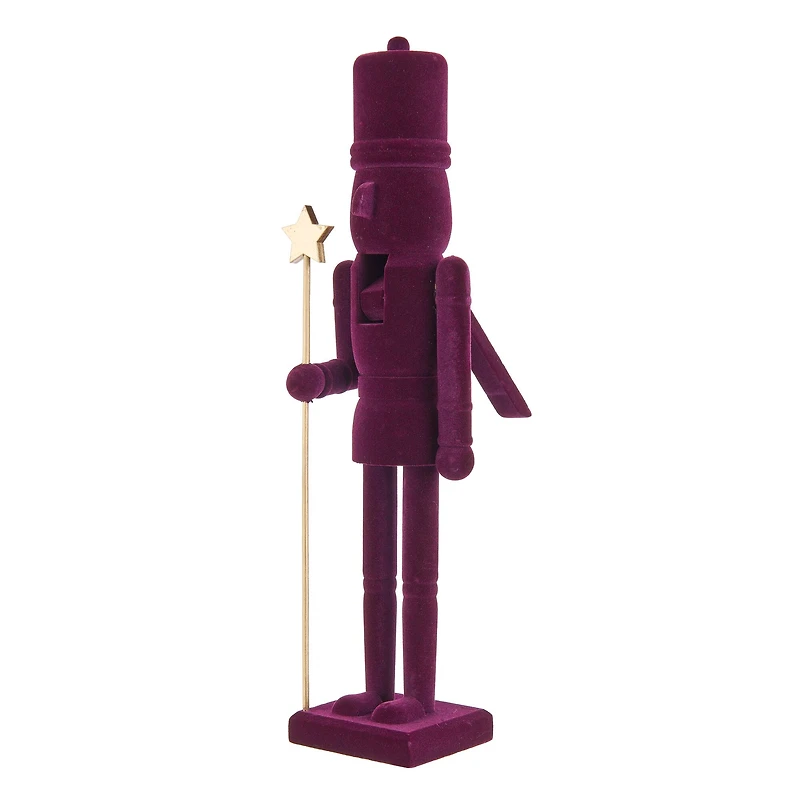 15" Purple Flocked Nutcracker with Star by Ashland®