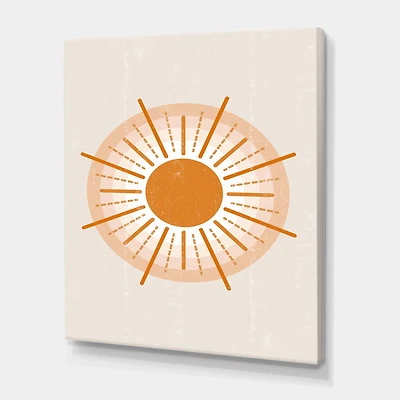 Designart - Minimal Orange Radiant Sun II