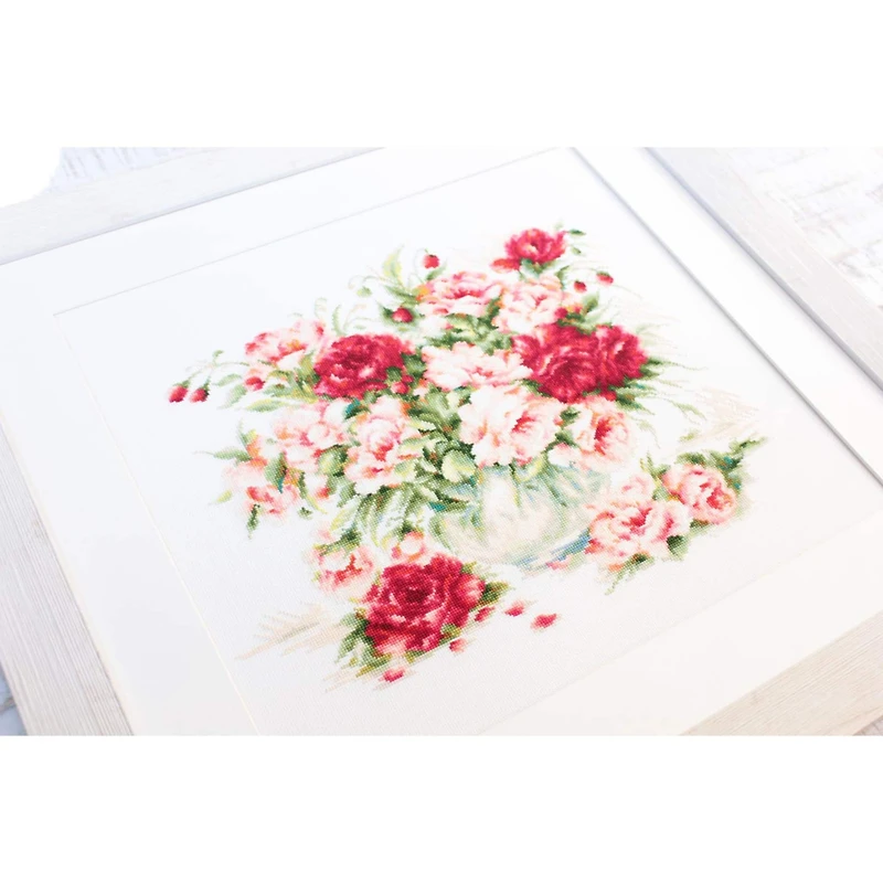 Luca-S Peonies Counted Cross Stitch Kit