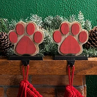 Glitzhome® Paw Print Christmas Stocking Holder Set