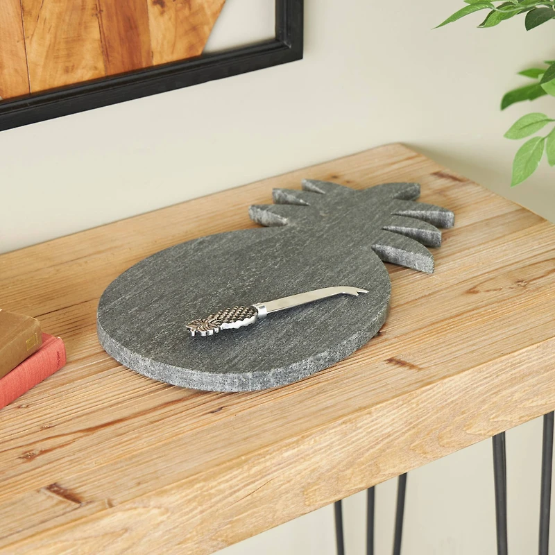 Black Marble Cutting Board & Cheese Knife Set