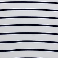Fabric Merchants Navy & White Stripes Double Brushed 4-Way Stretch Fabric