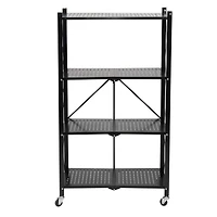 Honey Can Do Black Collapsible 4-Tier Metal Shelf