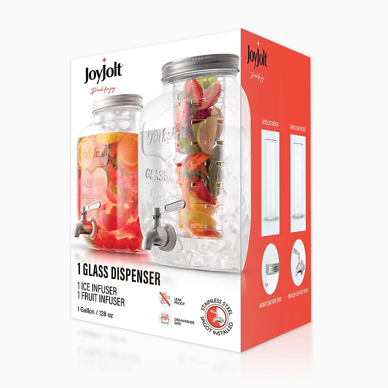 JoyJolt® 1 gal. Glass Drink Dispenser