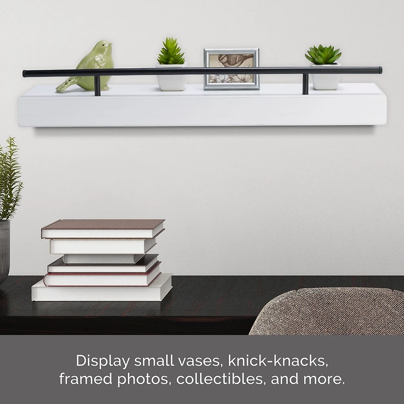 Melannco MDF & Metal Railing 24" Shelf