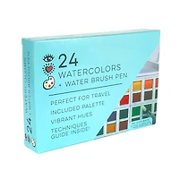 Bright Stripes iHeartArt 24 Watercolor Paint Set with Water Brush Pen