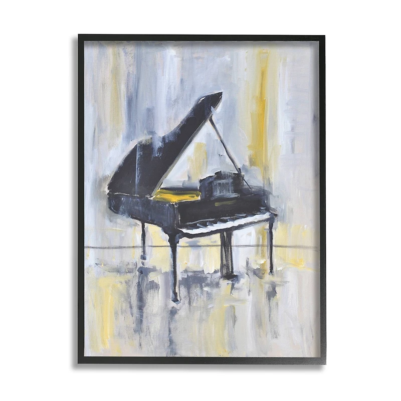 Stupell Industries Distressed Grand Piano Wall Art in Frame